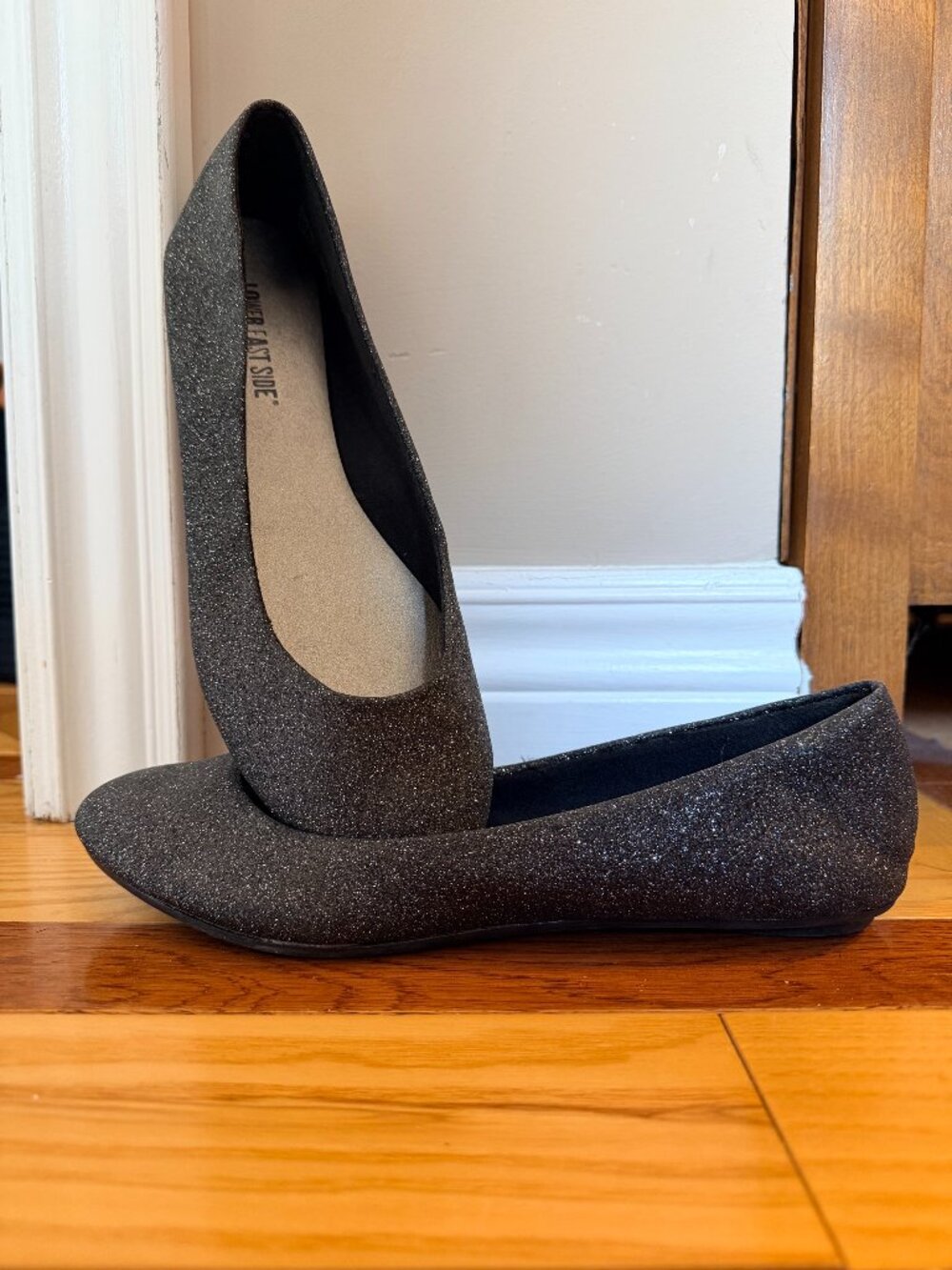 Lower East Side Black Sparkle Glitter Flats – Size 9 – Never Worn